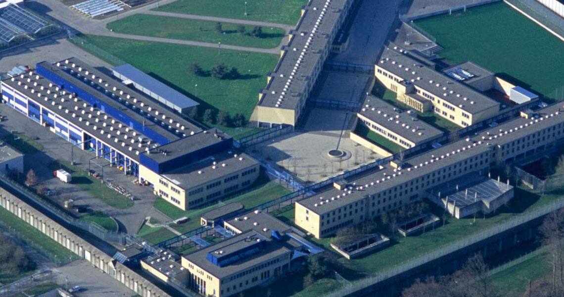Aerial view of a prison